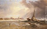 James Wilson Carmichael Shipping off a Coast in Choppy Seas painting